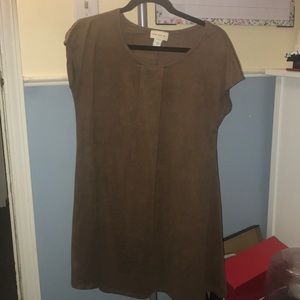 a line brown soft dress